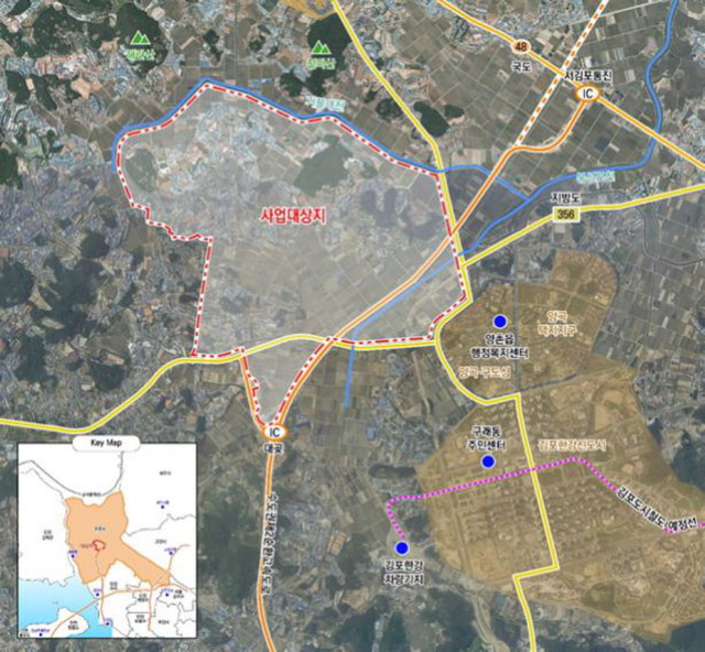 황해경제자유구역 예상 김포 대곶지구 E-City 위치도