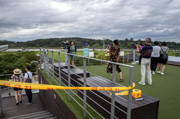 출입 통제되는 임진각 전망대