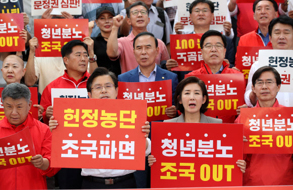 거리로 나선 한국당