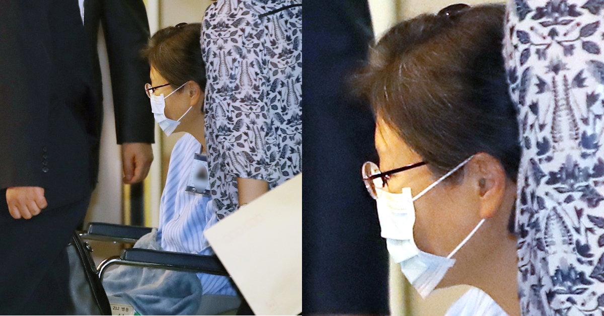박근혜 전 대통령이 16일 어깨 수술을 받기 위해 서울성모병원으로 들어서고 있다. 2019.9.16 연합뉴스