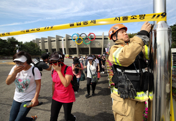 잠실종합운동장에서 펼쳐진 안전종합훈련