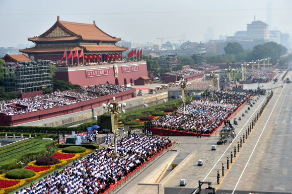 Celebrations for the 70th anniversary of the founding of the People‘s Republic of China (PRC) is held in Beijing, capital of China, Oct. 1, 2019. 신화통신=연합뉴스