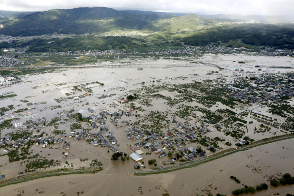 태풍 ‘하기비스’에 물바다된 日 나가노 일대