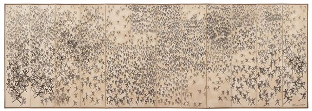 이응노 화백의 1982년 작 ‘군상’은 파노라마처럼 펼쳐지는 인물 군상을 장면에 따라 다양한 투시법으로 그린 작품이다. 이응노미술관 제공