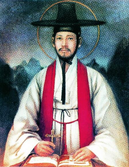 명동성당에 있는 김대건 신부의 유화 초상.
