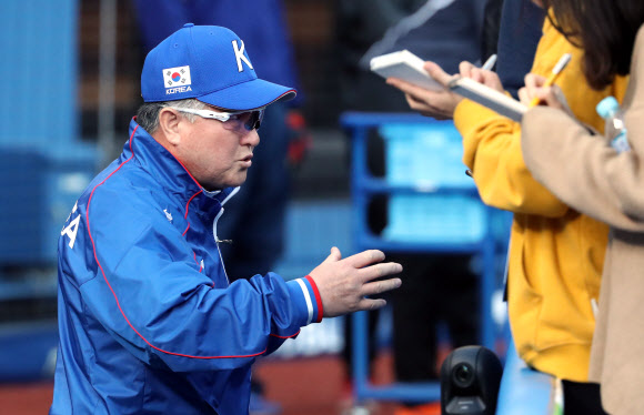 대만 경기 앞둔 김경문 감독