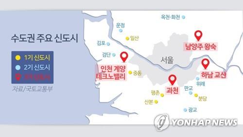 수도권 주요 신도시 (CG)  연합뉴스