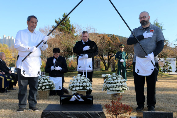 미군 참전용사 유해 안장식