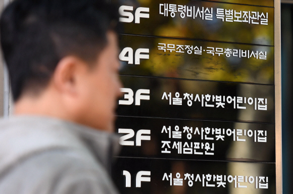 자유한국당은 지난1일 국회에서 곽상도 의원을 위원장으로 하는 ‘친문 게이트 진상조사 태스크포스(TF)’ 회의를 열고 창성동 별관에서 백원우(전 청와대 민정비서관)팀이 활동했으며 각종 불법사찰과 인사, 수사에 개입 지시한 정황이 드러났다고 주장했다.  사진은 2일 서울 종로구 정부서울청사 창성동별관 모습. 2019. 12.2 박윤슬 기자 seul@seoul.co.kr