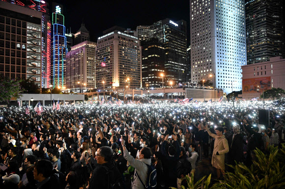 11월 28일 홍콩 시위 현장 모습-AFP 연합뉴스