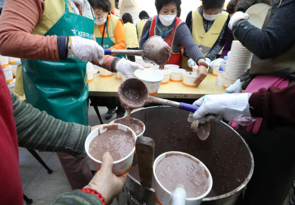 조계사 동지 팥죽 나눔