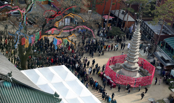 조계사 동지 풍경