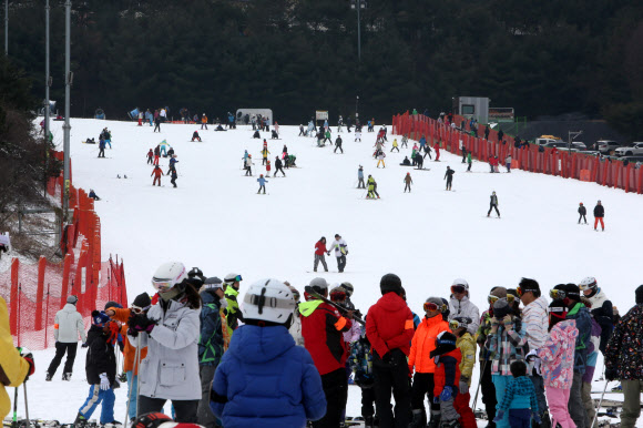 12월 마지막 주말인 29일 강원 홍천군 비발디파크 스키장이 많은 스키어와 스노보더로 북적이고 있다. 2019.12.29  연합뉴스