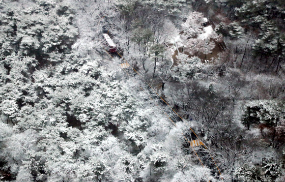눈 내린 남산순환로