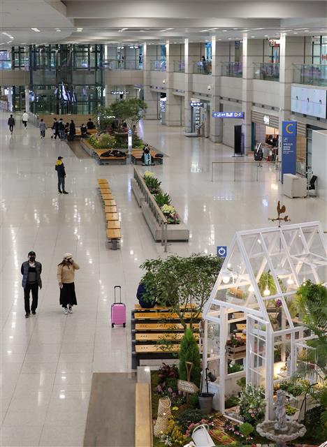 코로나19의 영향으로 썰렁한 인천국제공항