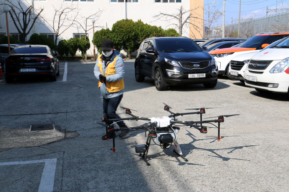 적십자 대구, 드론을 이용한 다중이용시설 방역 활동 실시