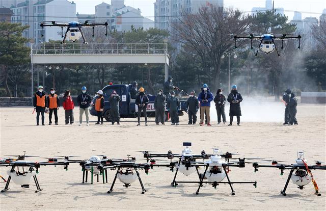 드론 활용한 코로나19 방역