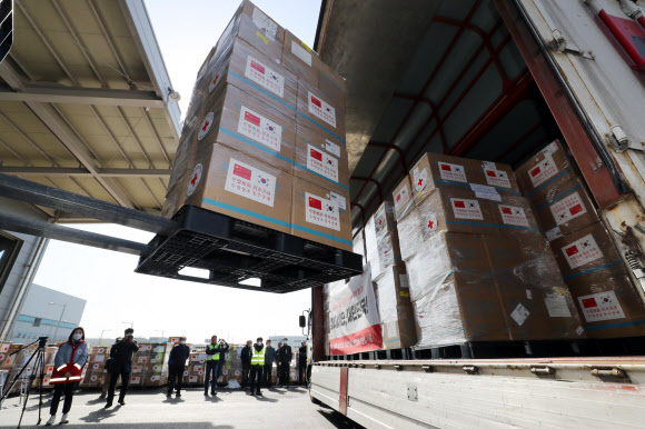 적십자, 중국 정부 기증 마스크?방호복 전국 배부