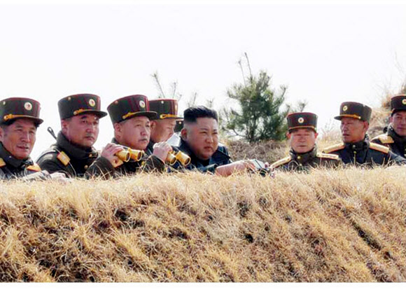 김정은, 서부전선대연합부대 포사격대항경기 지도