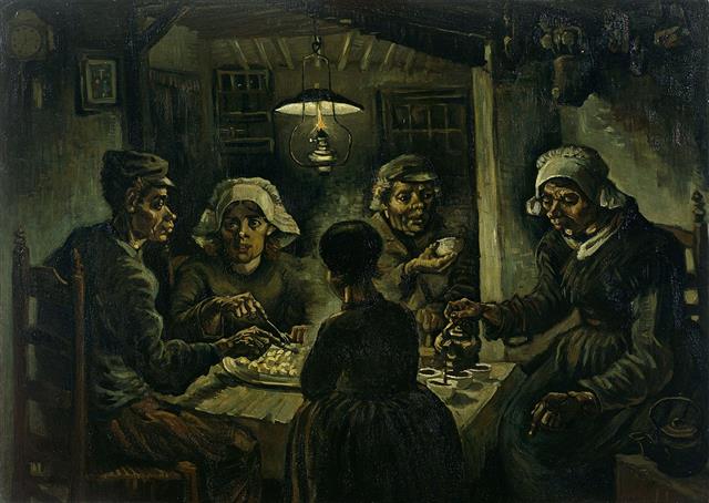 빈센트 반 고흐, ‘감자 먹는 사람들’, 1885년 (82㎝×114㎝, 반 고흐 미술관, 네덜란드 암스테르담)