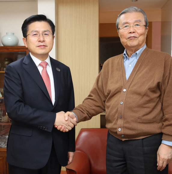 김종인(오른쪽) 전 더불어민주당 비상대책위원회 대표