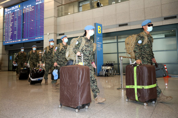 남수단서 임무 완료하고 귀국한 한빛부대 11진