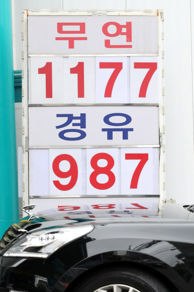 휘발유 경유 가격 동반 하락세