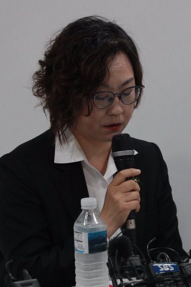 11일 오전 서울 마포구 ‘인권재단 사람’에서 열린 정의기억연대 기자회견에서 이나영 이사장이 발언하고 있다. 2020. 5. 11 박윤슬 기자 seul@seoul.co.kr