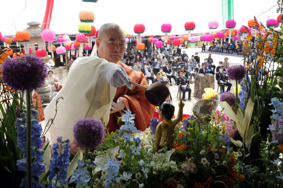 회주 스님 관불