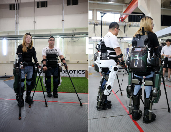 ‘1분에 40m 보행’… 카이스트, 장애인 돕는 로봇 슈트 공개 