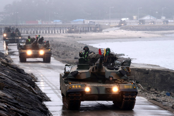 전차-자주포, 서북도서순환훈련 기동