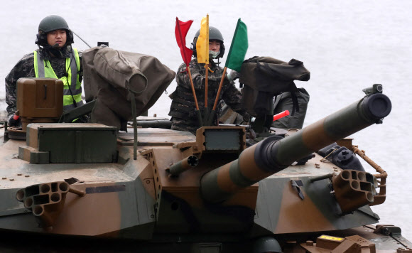 K1E1 전차 훈련 기동