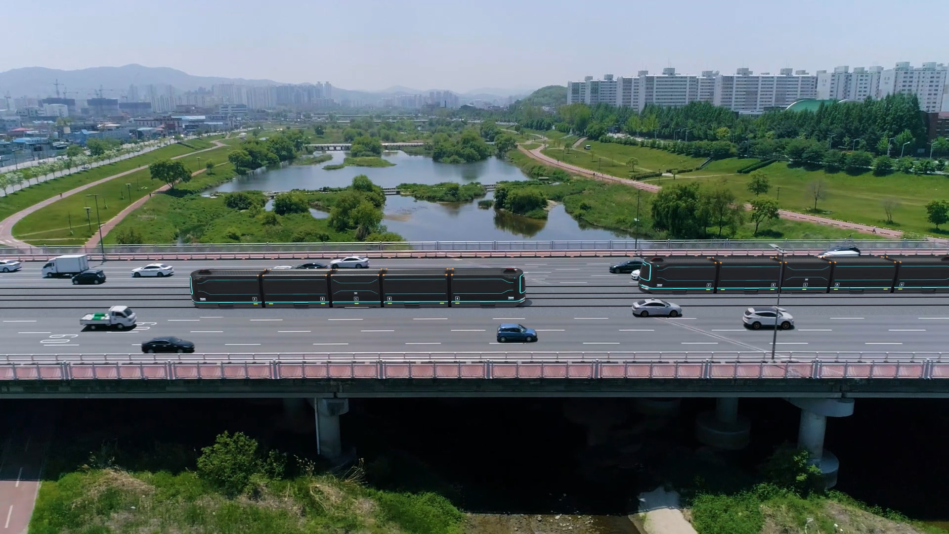 오는 2025년 이후 전국 처음으로 도심을 달리게 될 대전 트램 홍보영상. 대전시 제공