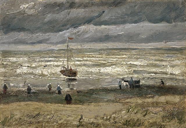 빈센트 반고흐, ‘폭풍우 이는 날, 스헤베닝언 해변’, 1882년 (34.5×51㎝, 반고흐미술관, 네덜란드 암스테르담)