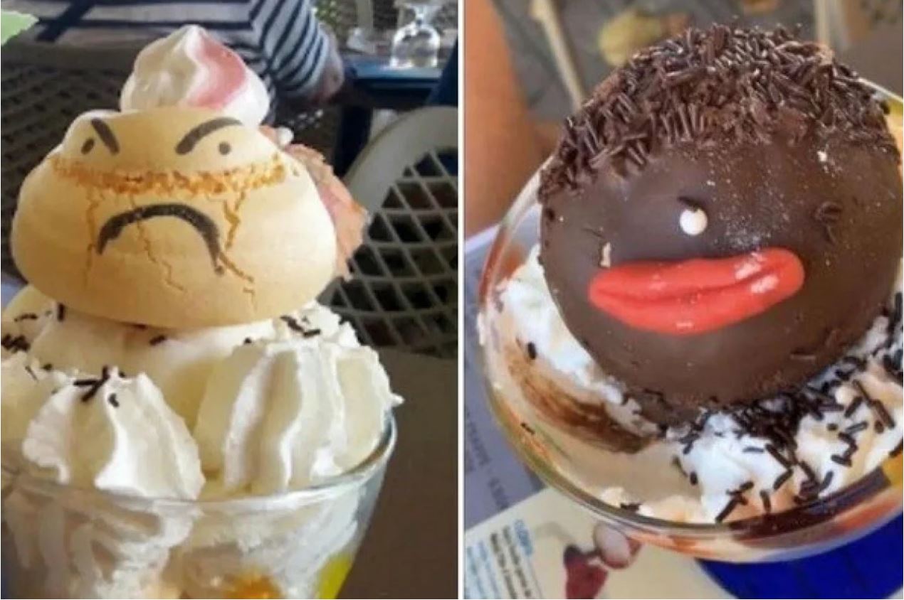 프랑스의 한 카페에서 팔다 인종차별 논란을 낳은 아이스크림. 트위터 캡처