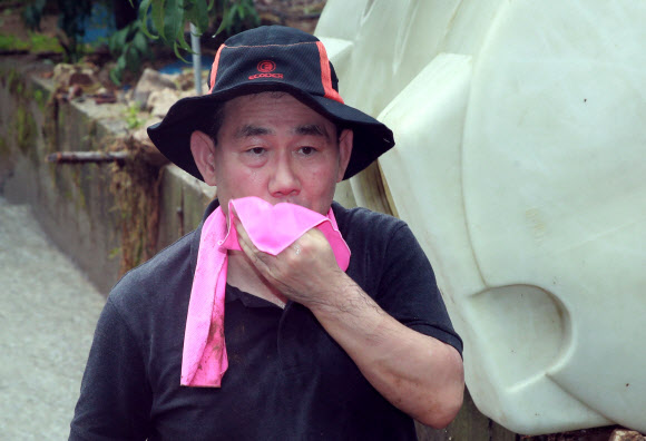 수해 현장 복구 봉사활동 마친 주호영