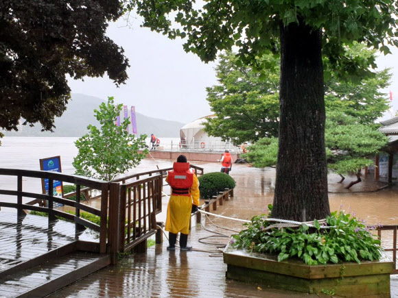 물에 잠긴 가평 대표 관광지 남이섬