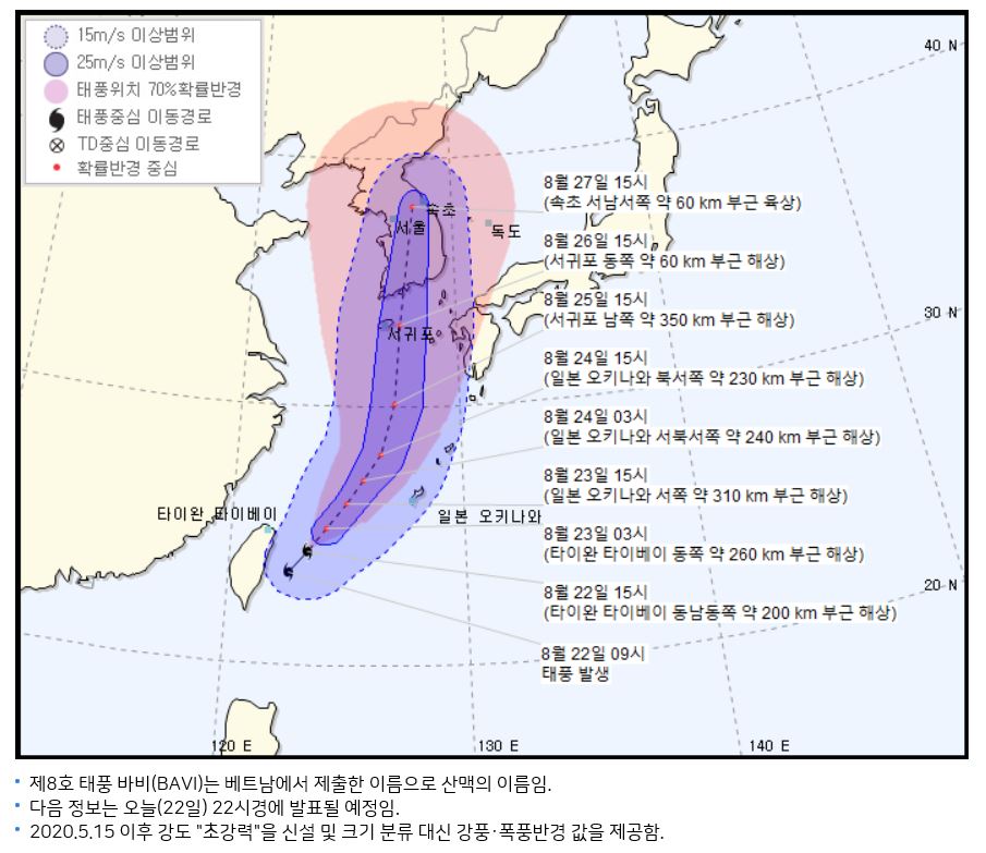 태풍 바비 이동경로 기상청 홈페이지