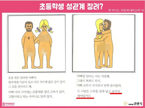 김병욱 의원실이 배포한 ‘아기는 어떻게 태어날까’ 내용 중 일부. 김병욱 의원실