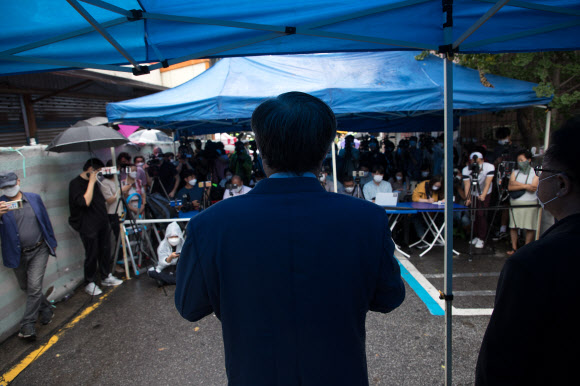 전광훈 목사, 사랑제일교회 앞 기자회견