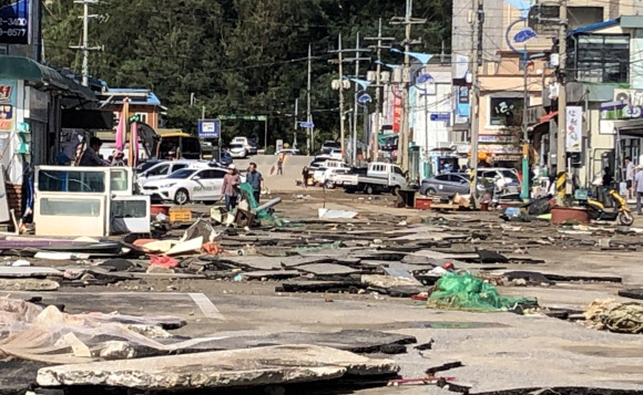 태풍이 지나간 흔적