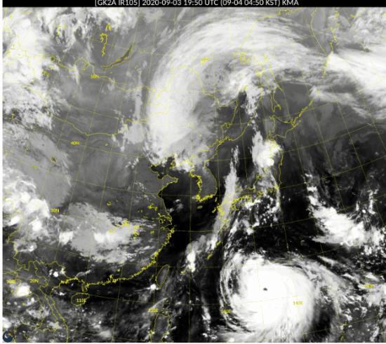 제10호 태풍 하이선 북상 (4일 오전 4시 50분~오전 10시 50분)  국가기상위성센터