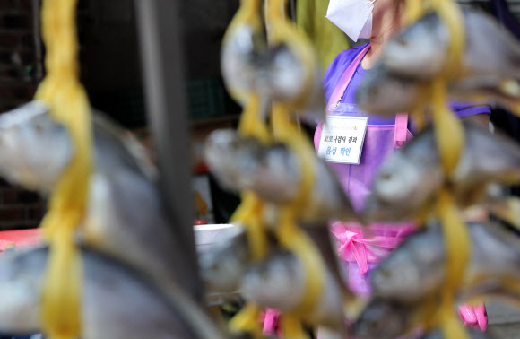 ‘음성’ 표찰 목에건 상인들