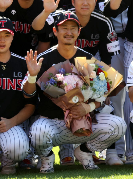 LG 박용택, 잠실 원정 경기 고별식