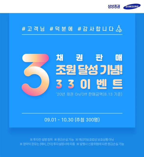 삼성증권의 ‘채권 3·3·3’ 홍보 이미지. 삼성증권 제공