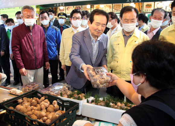 화개장터 방문한 정세균 총리