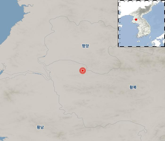 북한 평양 부근서 규모 2.5 지진 발생(2020년 10월 02일 22시 35분)  기상청