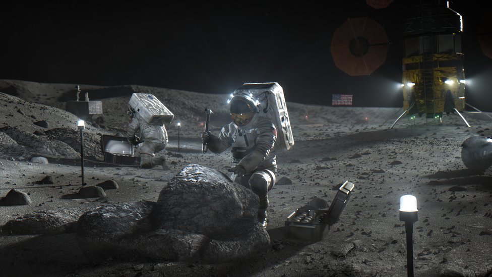 미국 항공우주국(NASA)이 달 탐사를 상상한 그림. NASA 제공 영국 BBC 홈페이지 캡처 