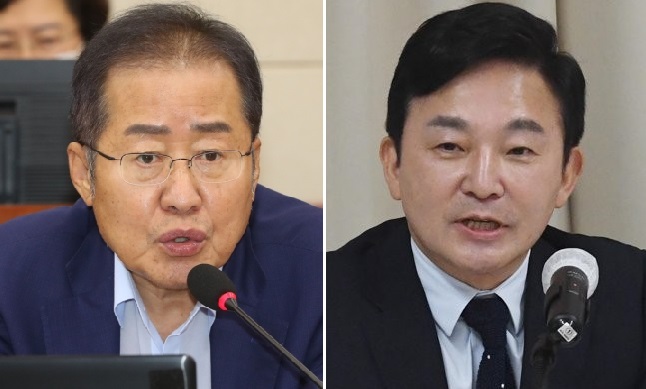 홍준표(왼쪽) 무소속 의원. 원희룡(오른쪽) 제주지사. 연합뉴스