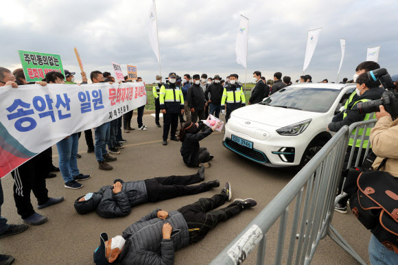 제주 드론 택시 시연행사 ‘파행’